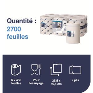 Essuie-mains M4 blanc - lot de 6 bobines - Tork