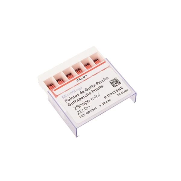Pointes Gutta 2Shape Mini 25/.0 Sb - Bote de 60 - MICROMEGA