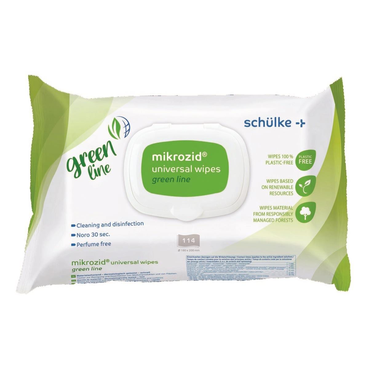 Lingettes Mikrozid Univ Green Line - Paquet de 114 - SCHULKE