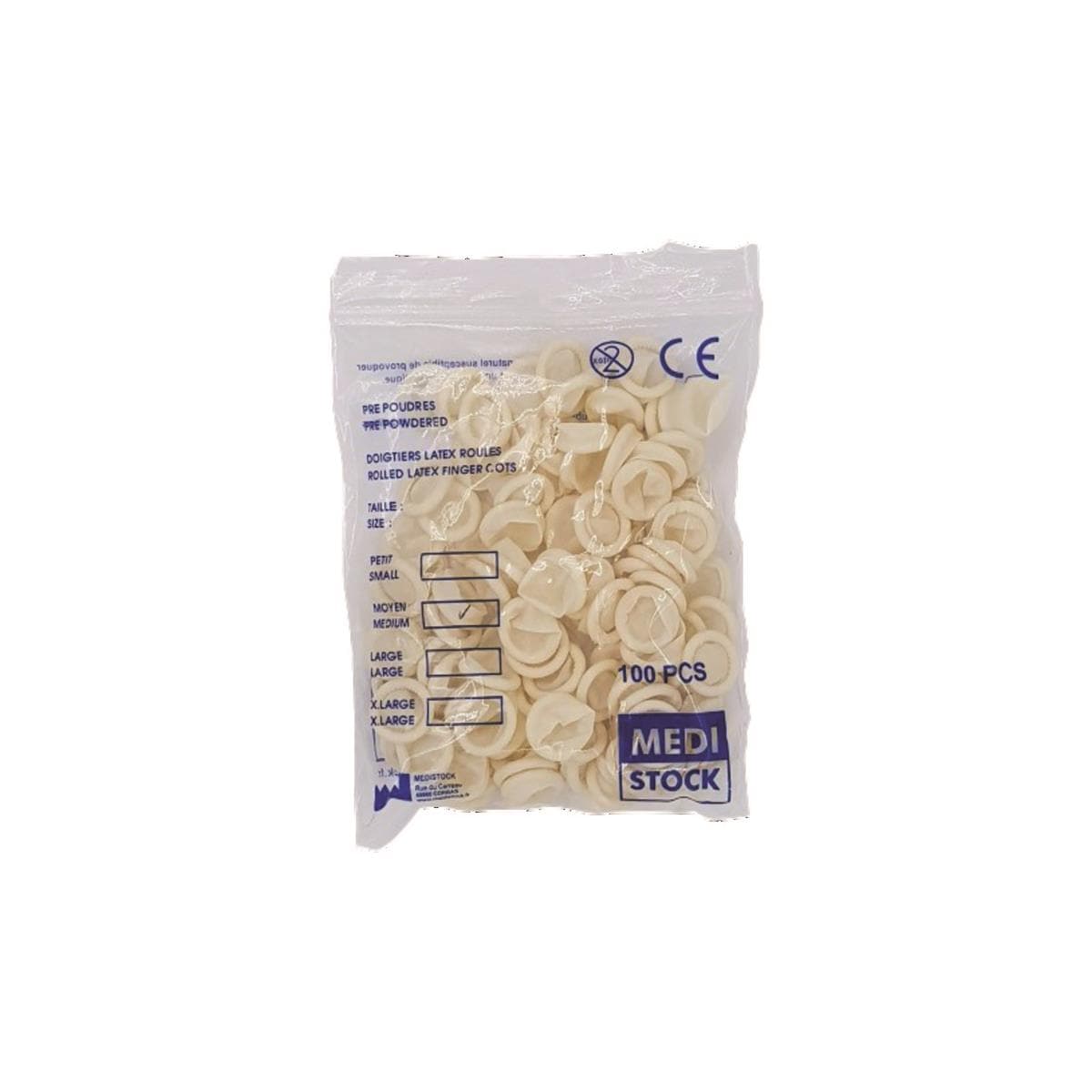 Doigtier latex - M - Bote de 100 - MEDISTOCK