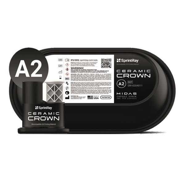 Capsules de rsines Midas Ceramic Crown SprintRay A2 (x3)
