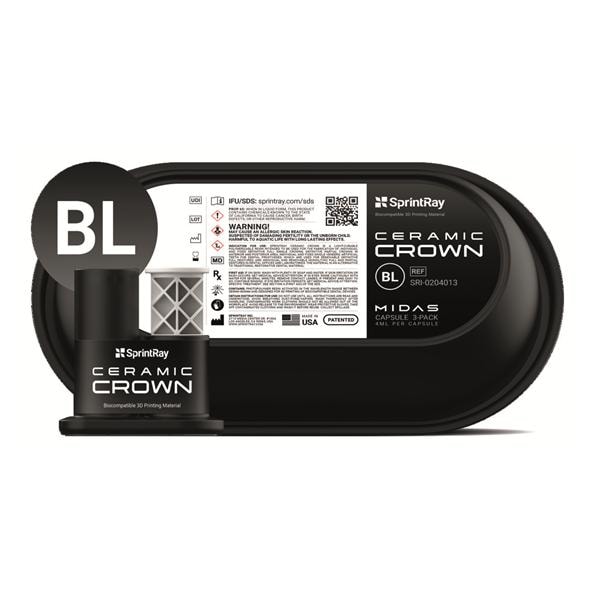Capsules de rsines Midas Ceramic Crown SprintRay BL (x3)