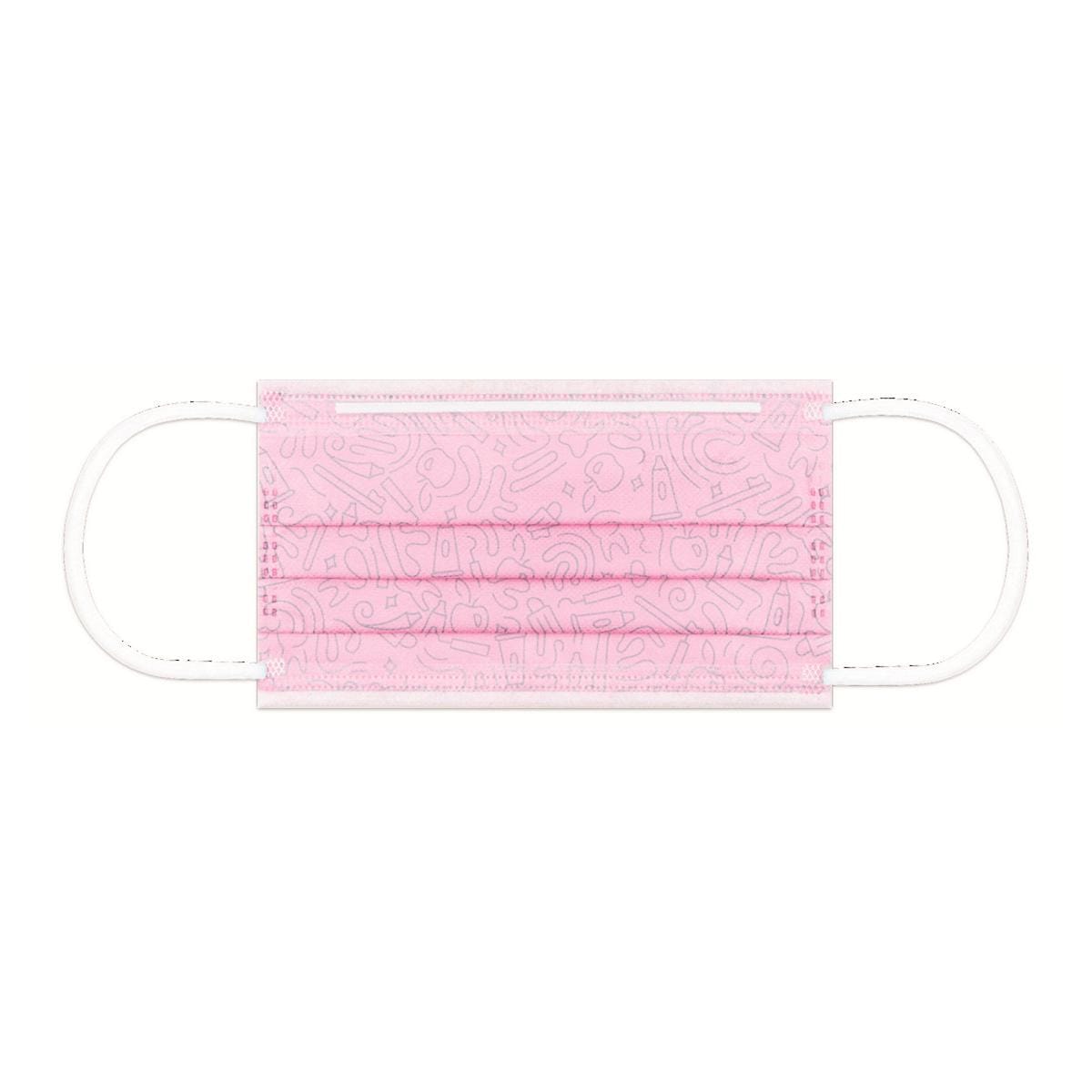 Masque monoart rose type IIR Graffiti - boite de 50 - EURONDA