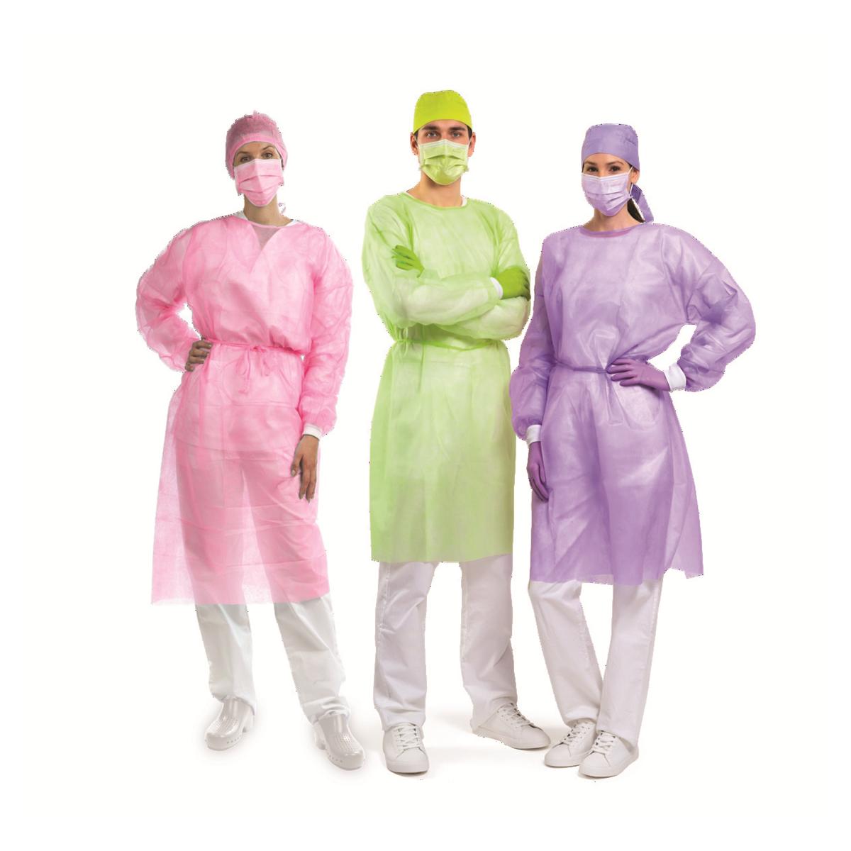 Blouse non strile hydrofuge -lime - lot de 50 - Euronda