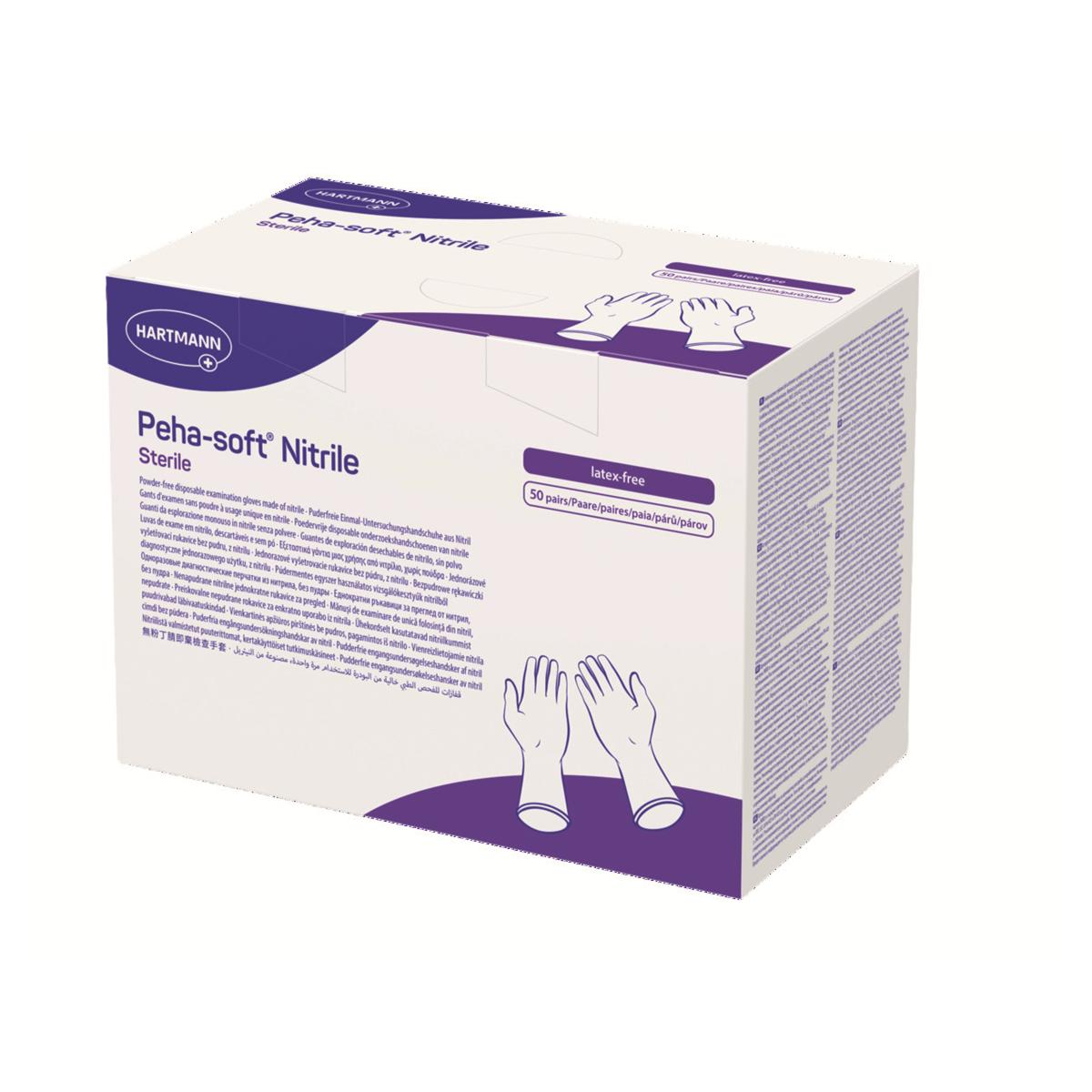 Gants Nitrile - Peha-Soft - St�riles - Hartmann - M - Bo�te de 50