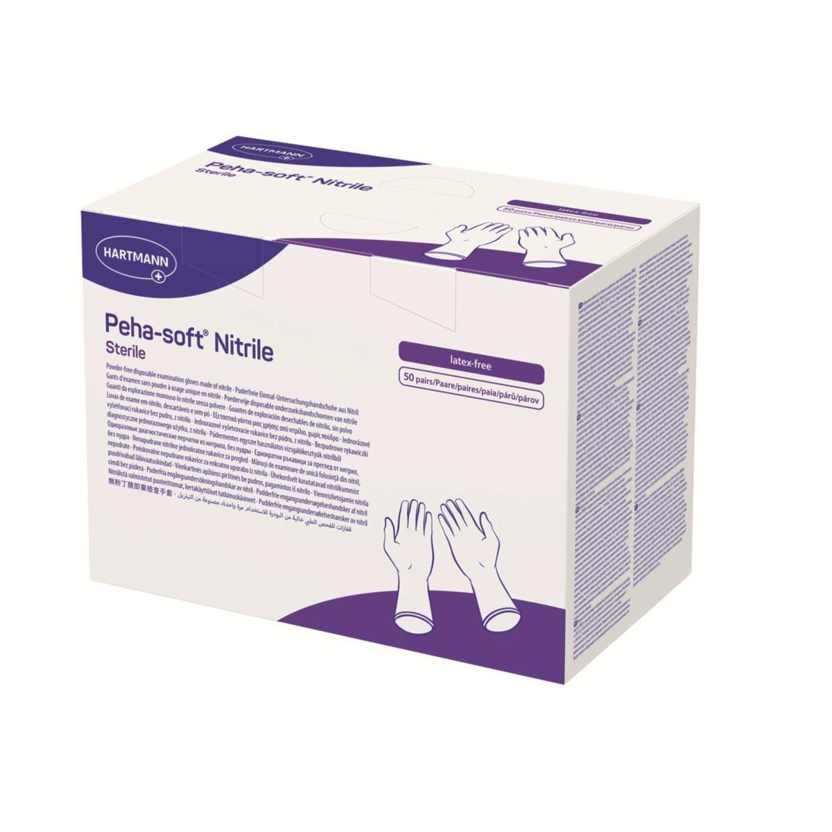Gants Nitrile - Peha-Soft - St�riles - Hartmann - XL - Bo�te de 50
