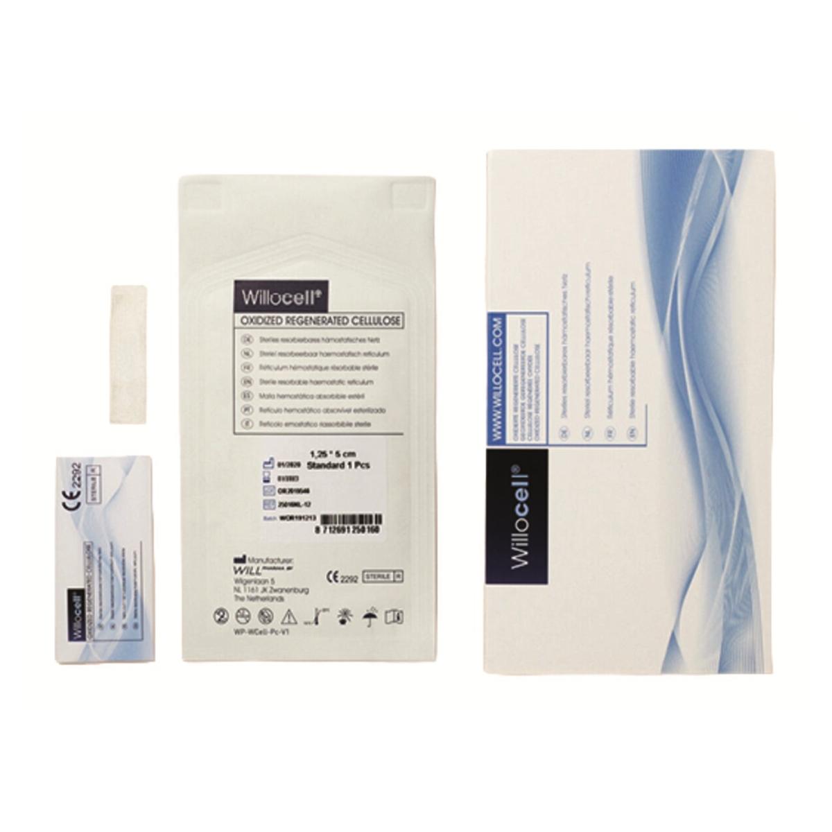 Compresse h�mostatique r�sorbable - Willocell Standard - 5 x 7,25 cm - St�rile - 12 pi�ces