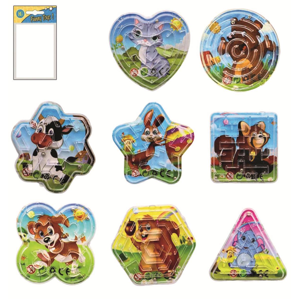 Labyrinthes - jeu de patience 6 formes - lot de 48 -