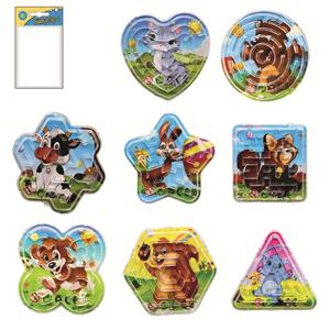 Labyrinthes - jeu de patience 6 formes - lot de 48 -