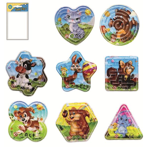 Labyrinthes - jeu de patience 6 formes - lot de 48 -
