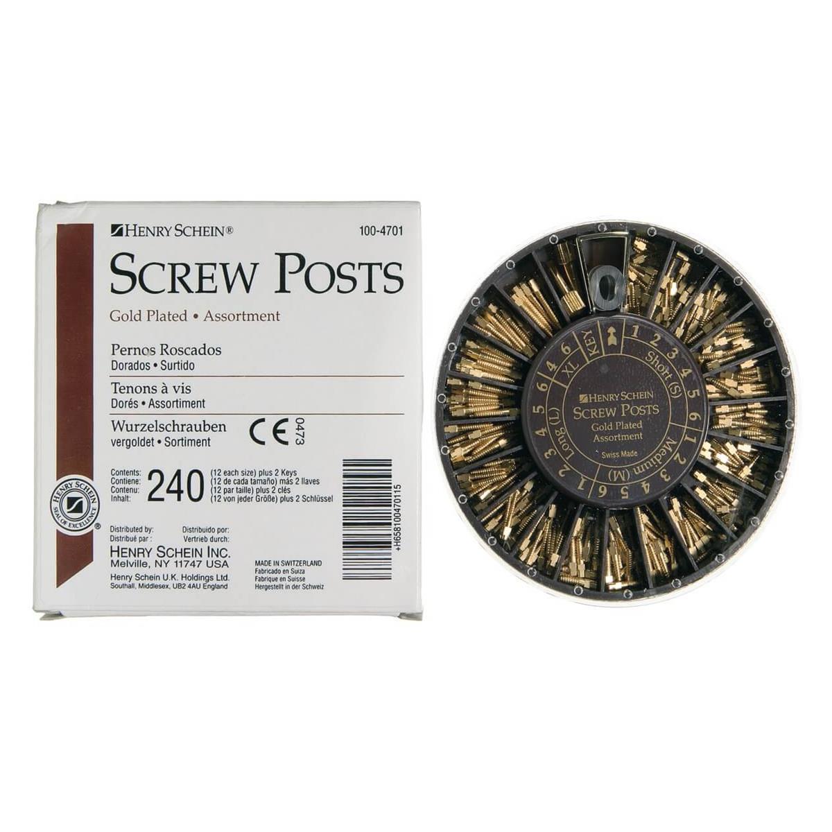 Screw Posts titane HENRY SCHEIN - Larges S1 - Bote de 6