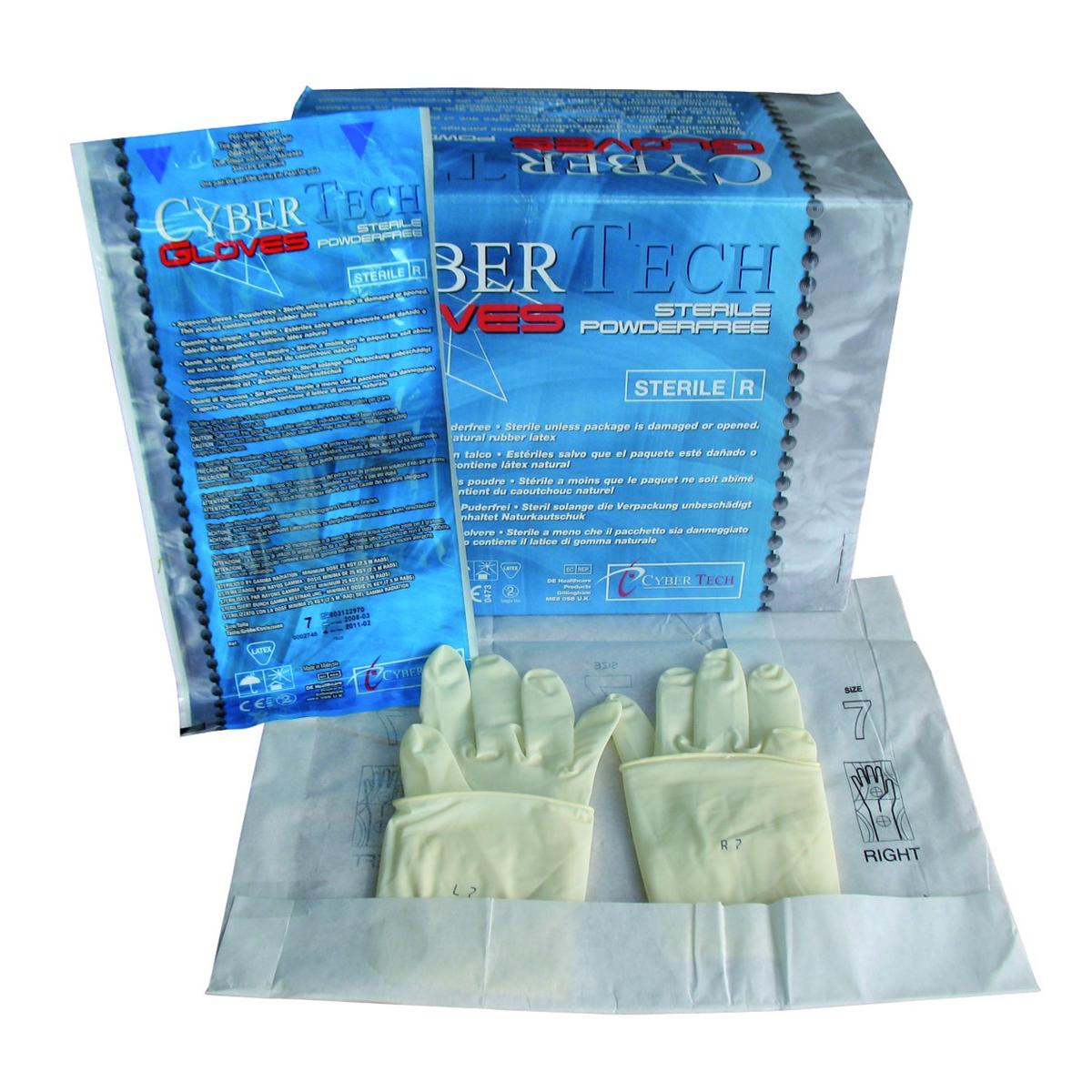 Gants striles CYBERTECH - Non poudrs - Taille 8.5 - Bote de 50 paires