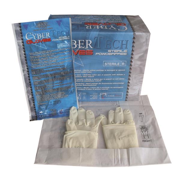 Gants striles - Peu poudrs - Taille 8.5 - Bote de 50 paires - CYBERTECH