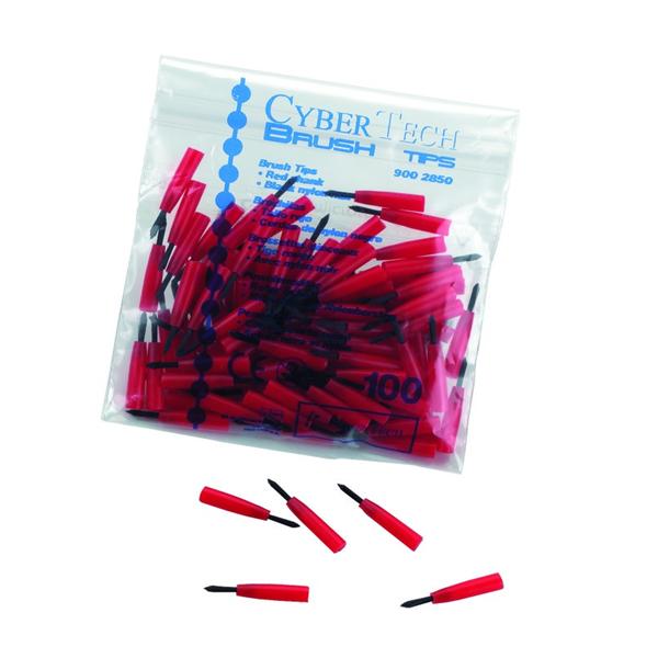 CyberBrush CYBERTECH - Embouts de pinceaux Rouge - Bote de 100