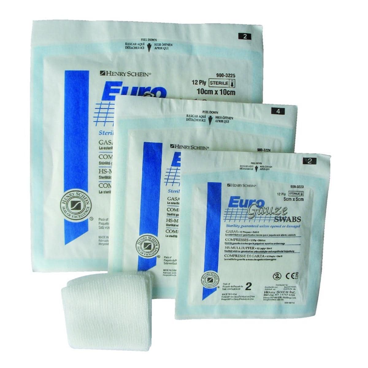 Compresses striles tisses HENRY SCHEIN - 7.5x7.5 cm - Bote de 40 sachets de 2