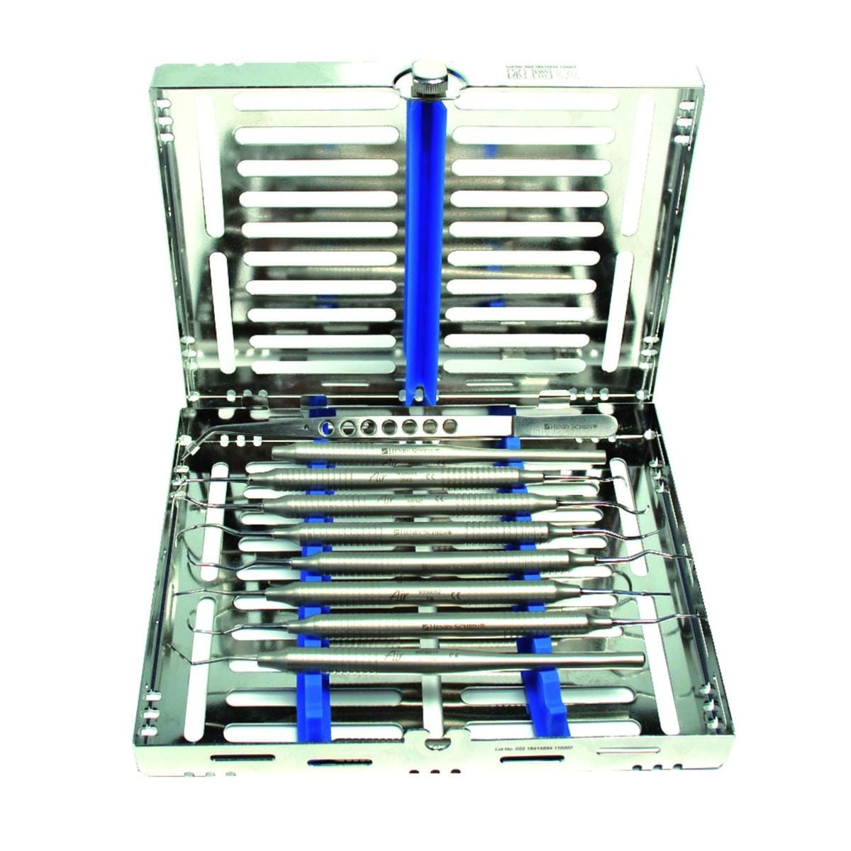 Cassette inox HENRY SCHEIN - Cassette 10 instruments avec 3 silicones