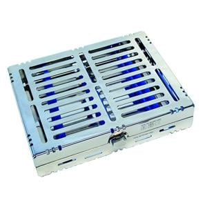 Cassette inox HENRY SCHEIN - Cassette 10 instruments avec 3 silicones