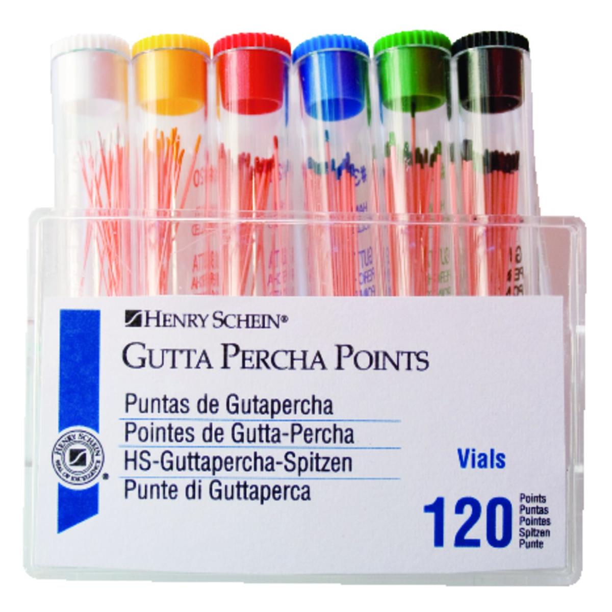 Pointes de gutta HENRY SCHEIN - n 20 - Bote de 6 tubes de 20