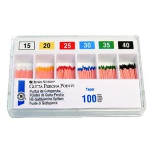 Pointes de Gutta Taper HENRY SCHEIN - 6% - n 25 - Bote de 100