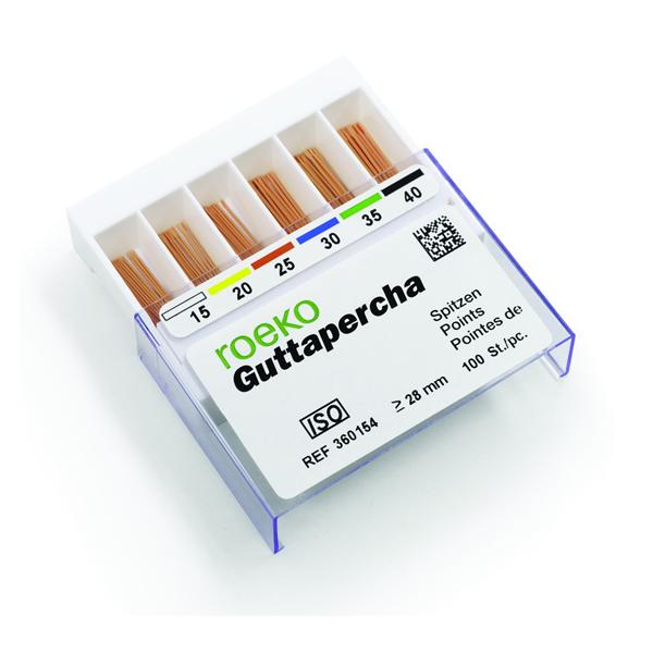 Pointes de Gutta Normalisees Iso ROEKO - n 25 - Bote de 100