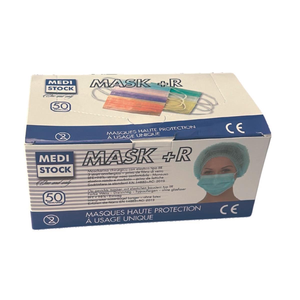Masques lastiques type IIR - Bleus - Bote de 50 - MEDISTOCK
