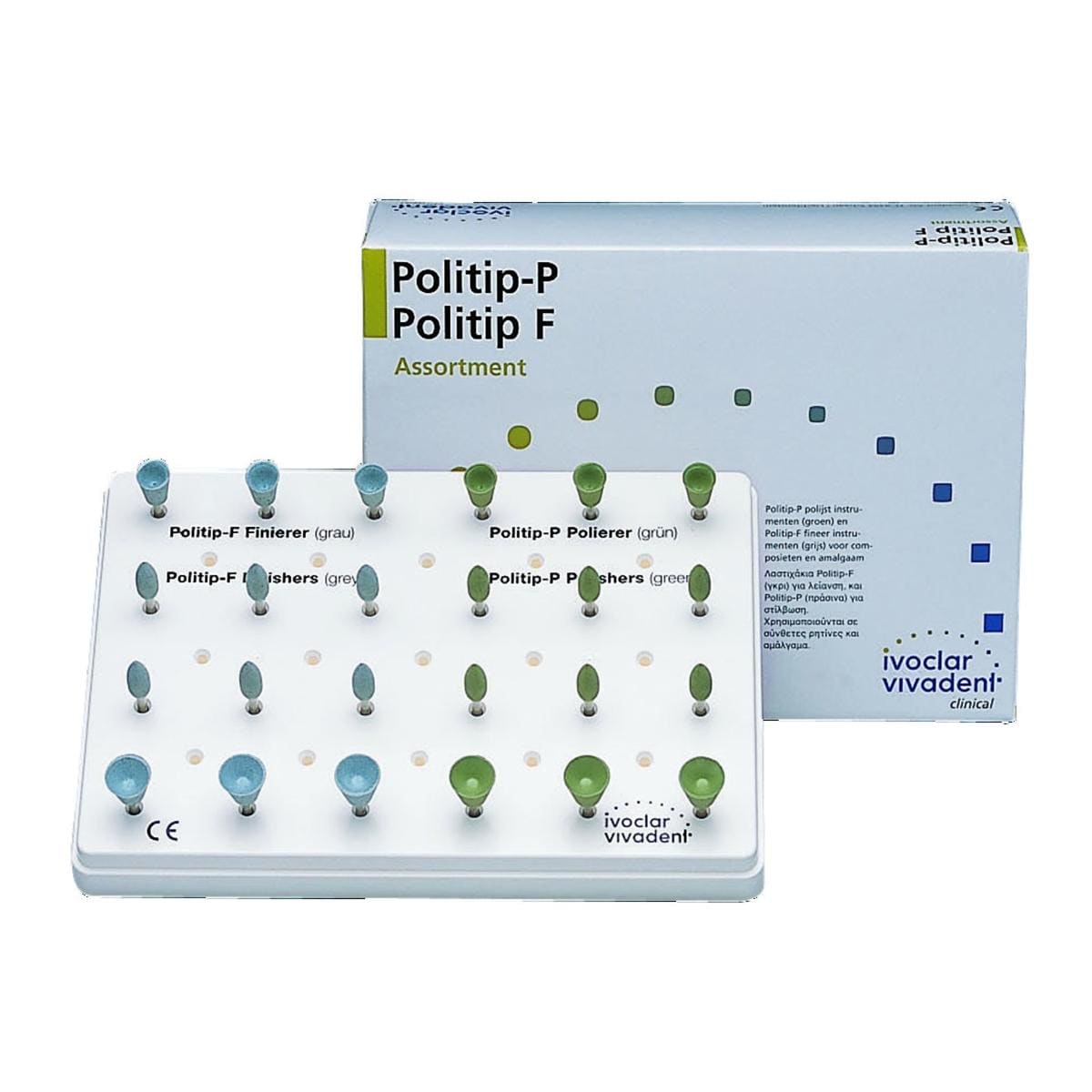 Politip IVOCLAR VIVADENT - Verte - Cupule Fine - A Polir - Bote de 6