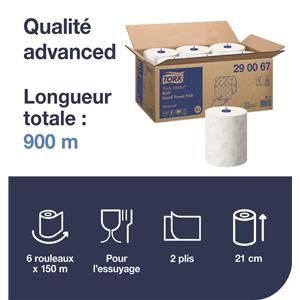 Essuie mains rouleaux Tork Matic rouleaux de 150m - Lot de 6 - 290067- TORK