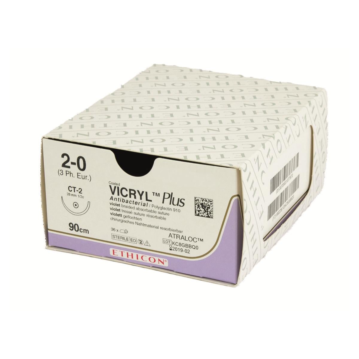 Fil de sutures - Vicryl plus - Antibact�riennes vectral - Ethicon - 4/0 3/8 Cercle 16 mm -Bo�te de 36 fils
