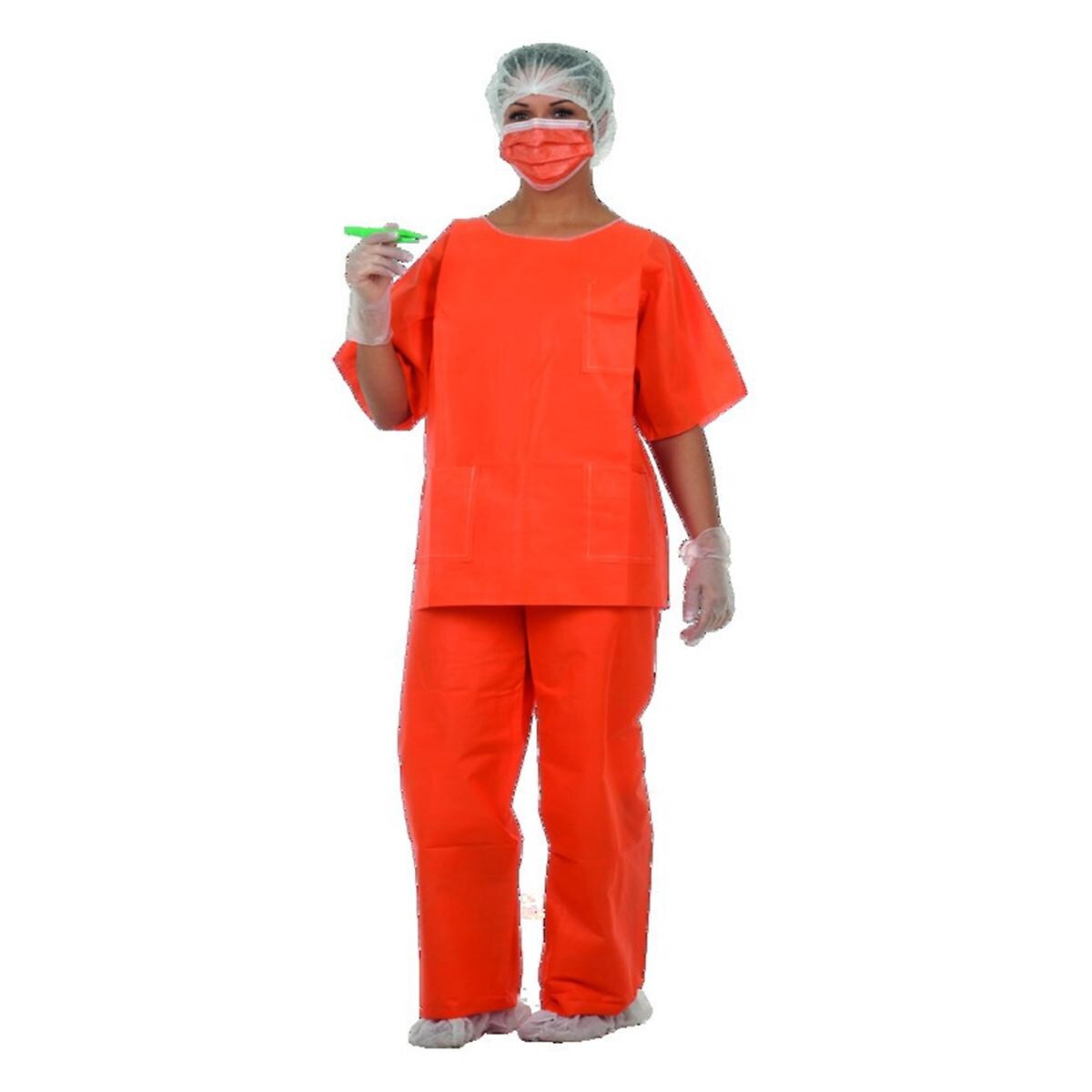 Pyjama de bloc MEDISTOCK - Orange - Taille M - Lot de 50