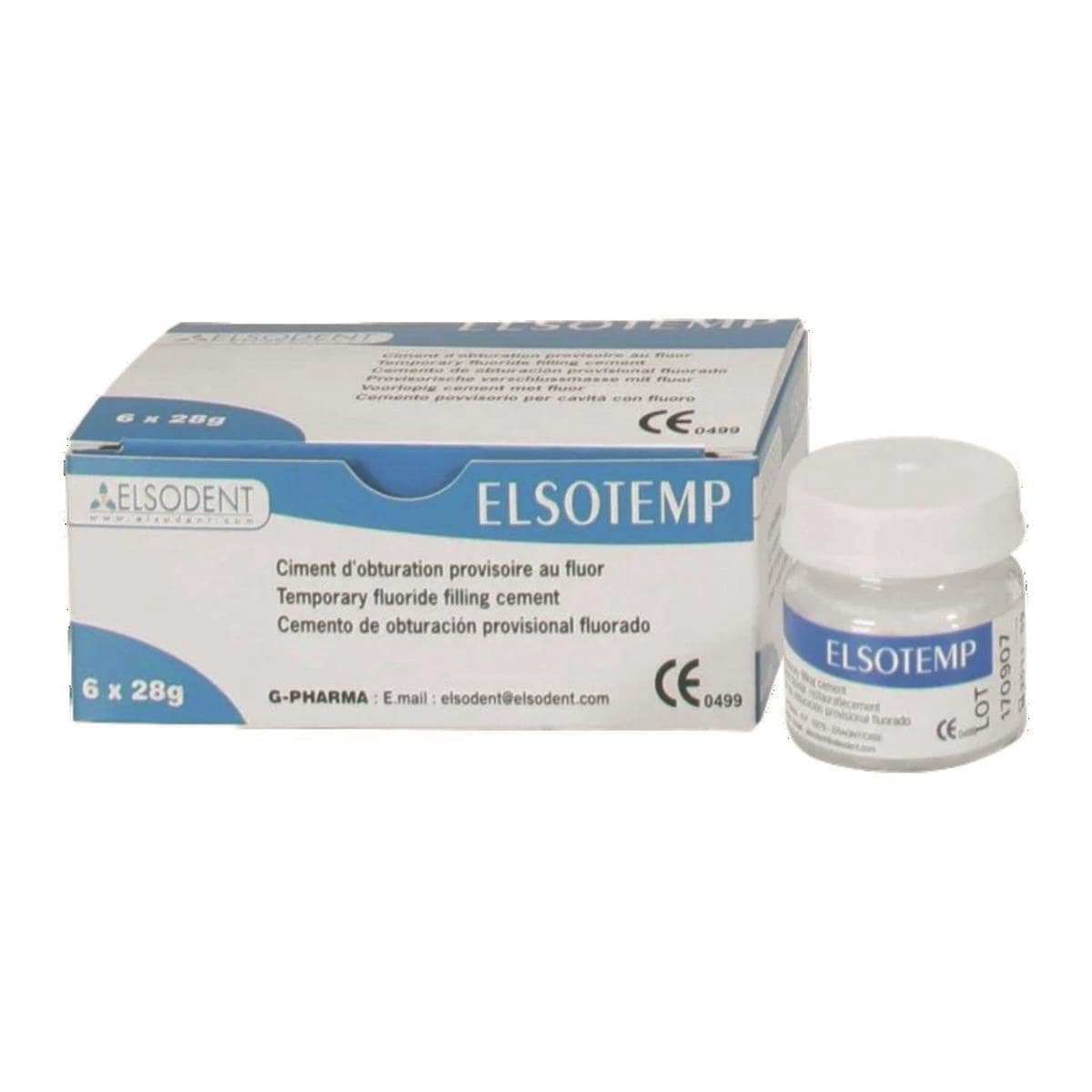 Elsotemp ELSODENT - Ciment Blanc - Le pot de 28g