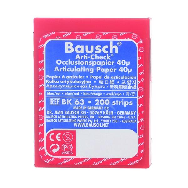 Arti-Check Micromince 40&#181; BAUSCH - BK63 - bleu/rouge - Bote de 200 bandes