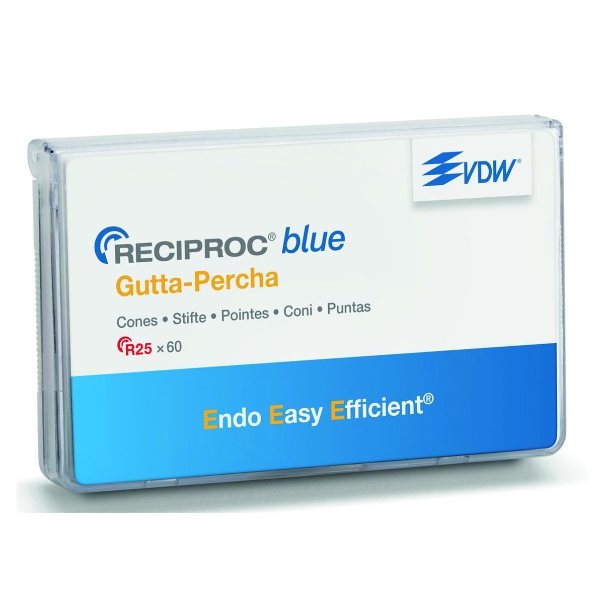 Pointes Gutta Percha Reciproc Blue DENTSPLY SIRONA - R40 - Bote de 60