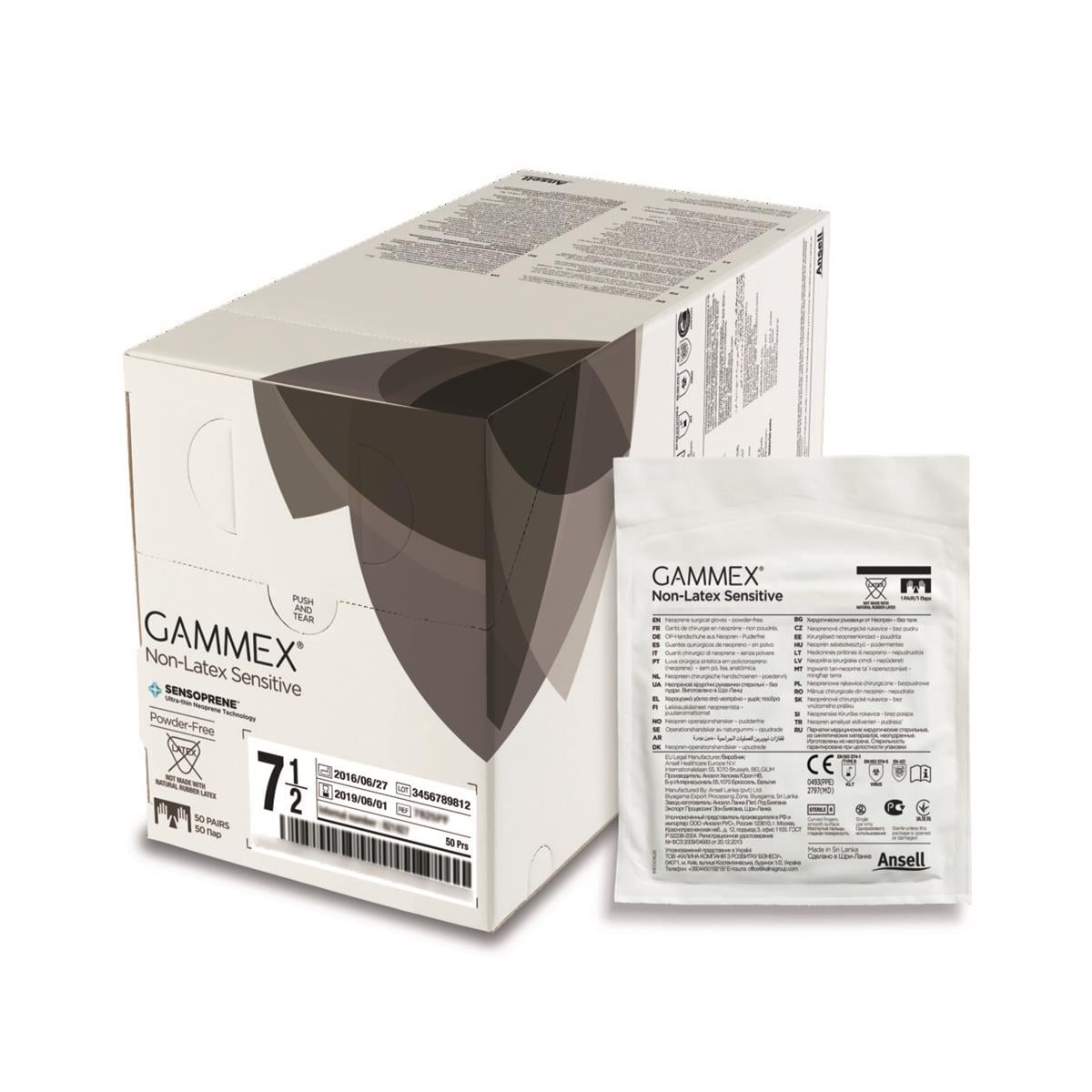 Gants gammex noprne sans poudre -taille 9- (bote de 50) Ansell