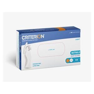 Criterion Gants Nitrile sans Poudre - Blanc - Taille L - Bote de 100 - HENRY SCHEIN