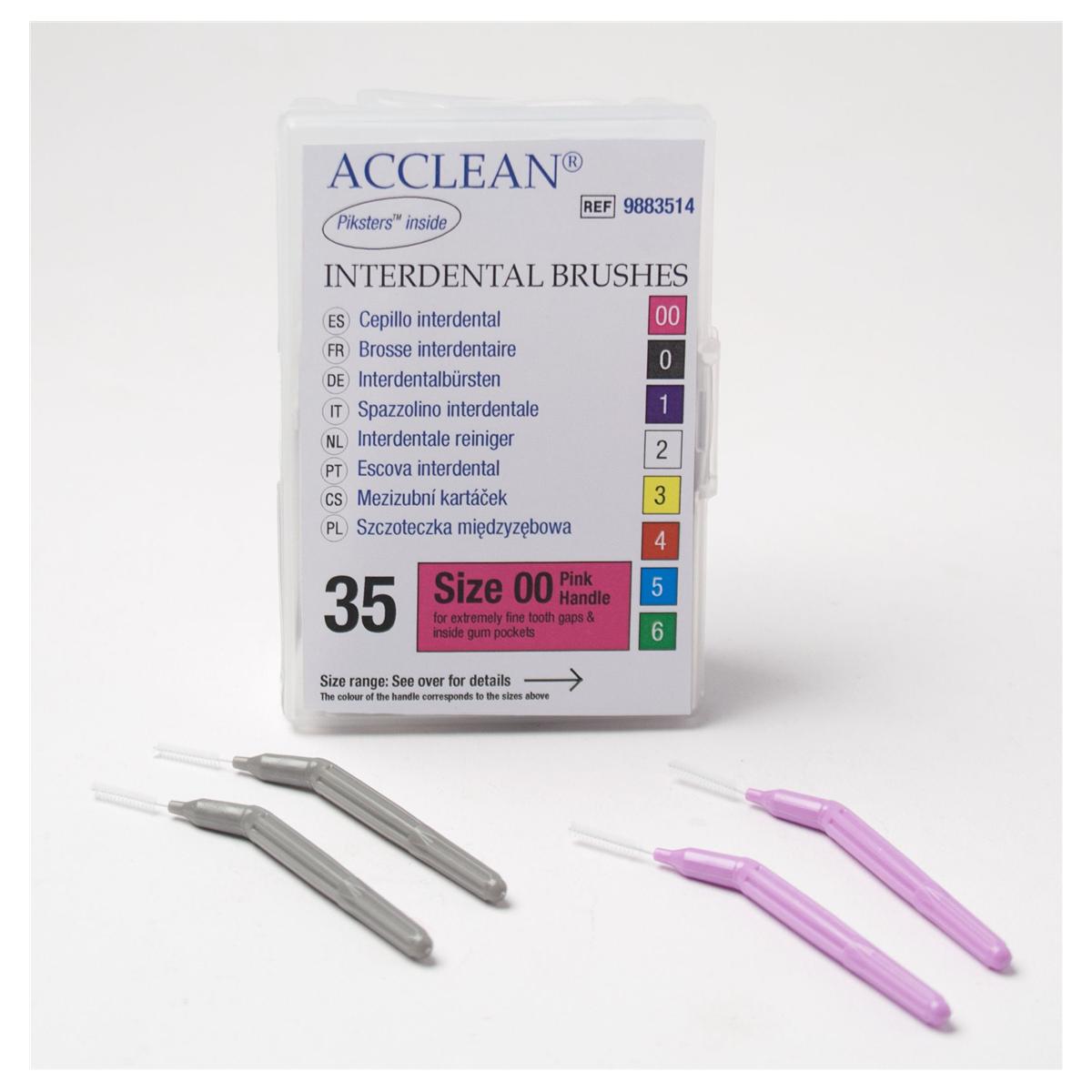 Brossettes interdentaires roses T00 (0.6mm) ACCLEAN HENRY SCHEIN (x35)