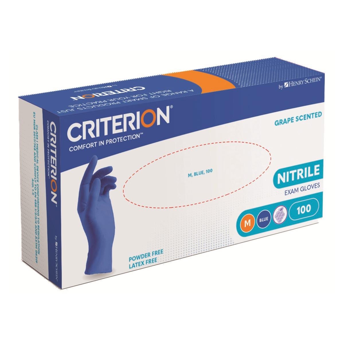 Gants Nitrile Criterion sans Poudre - Bleu - Taille XS - Bo�te de 100 - HENRY SCHEIN