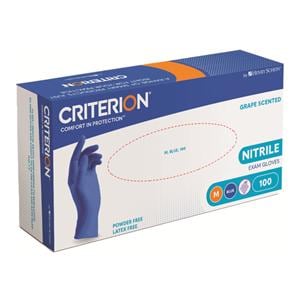 Gants Nitrile Criterion sans Poudre - Bleu - Taille M - Bo�te de 100 - HENRY SCHEIN