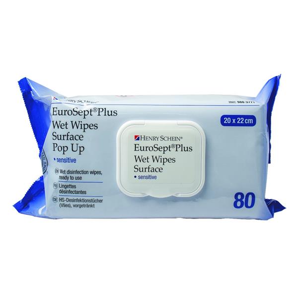 Eurosept Plus pop-up HENRY SCHEIN - Sachet de 80 lingettes