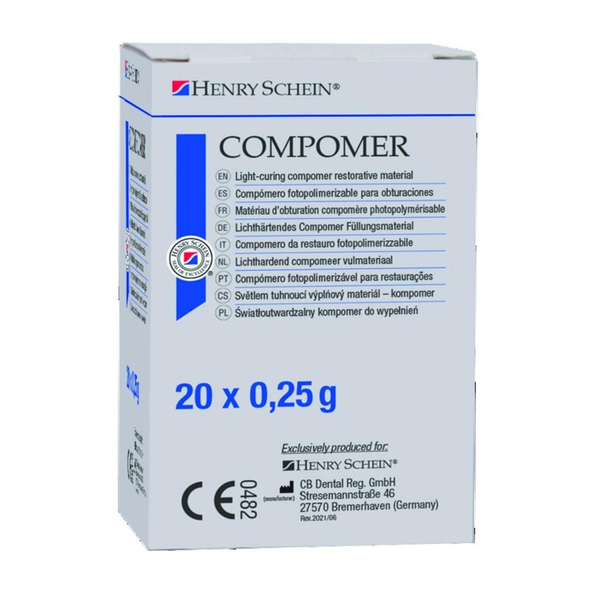 Compomer A2 - Bote de 20x0,25g - HENRY SCHEIN