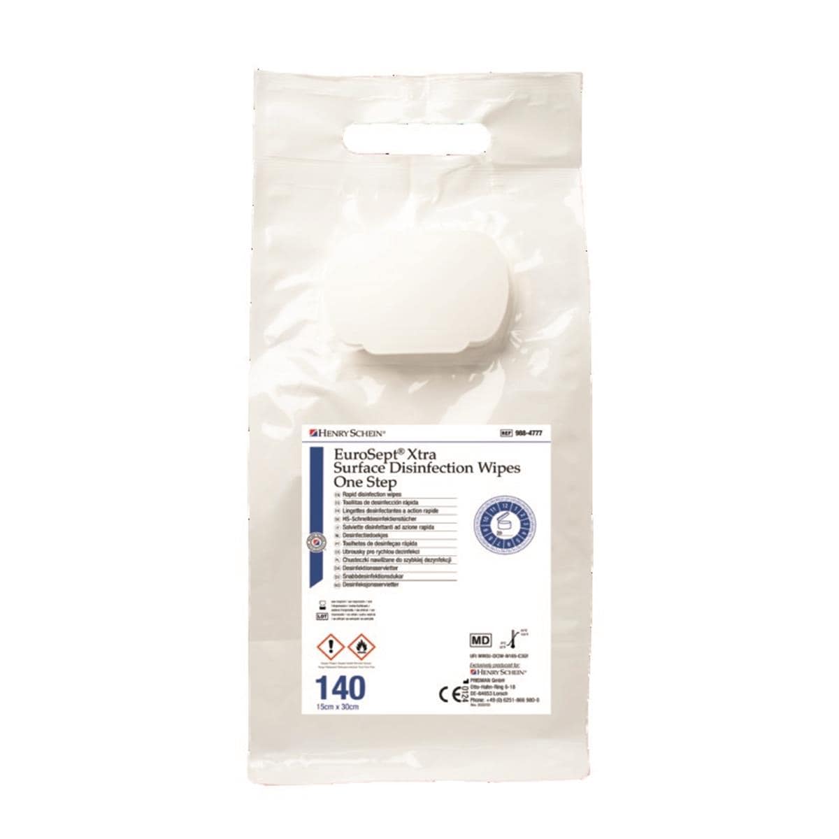 Eurosept XTra Lingettes Wet Wipes Surface 17,5x36 (120) HENRY SCHEIN