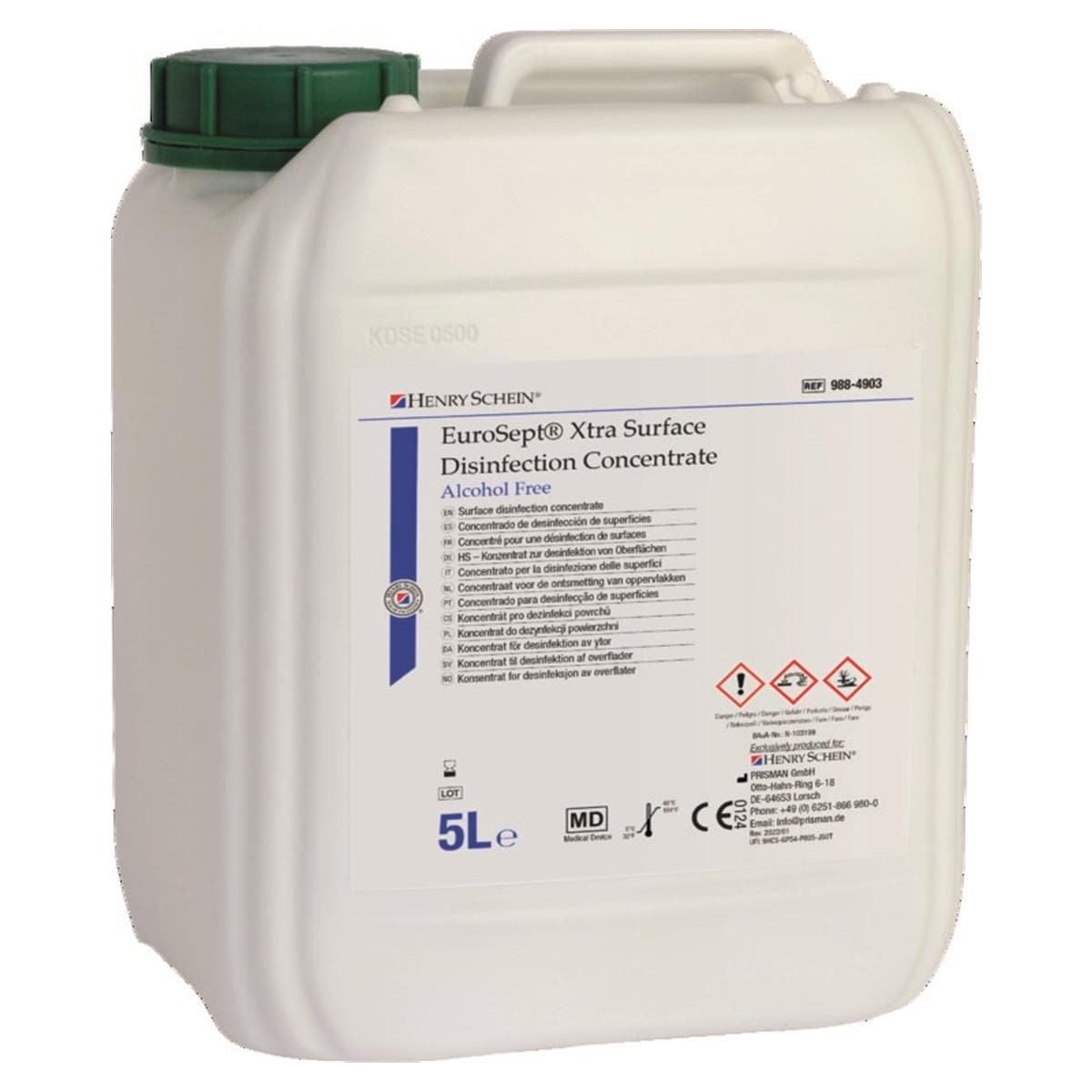 Eurosept Xtra Dsinfectant Surface et Sols concentr sans alcool 5L Henry Schein