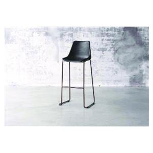 LOT 2 TABOURETS HAUTS VINTAGE CUIR NOIR MANUFACTOR