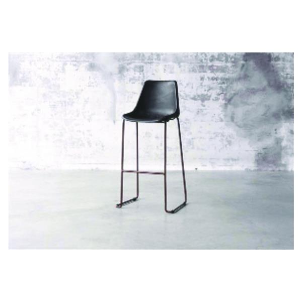 LOT 2 TABOURETS HAUTS VINTAGE CUIR NOIR MANUFACTOR