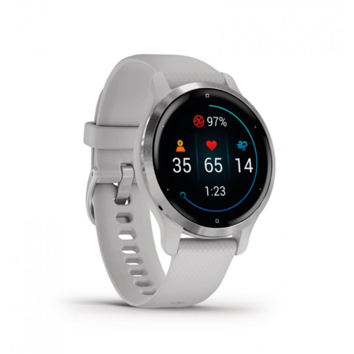 Montre Venu 2S - Silver - Bracelet gris clair - Garmin