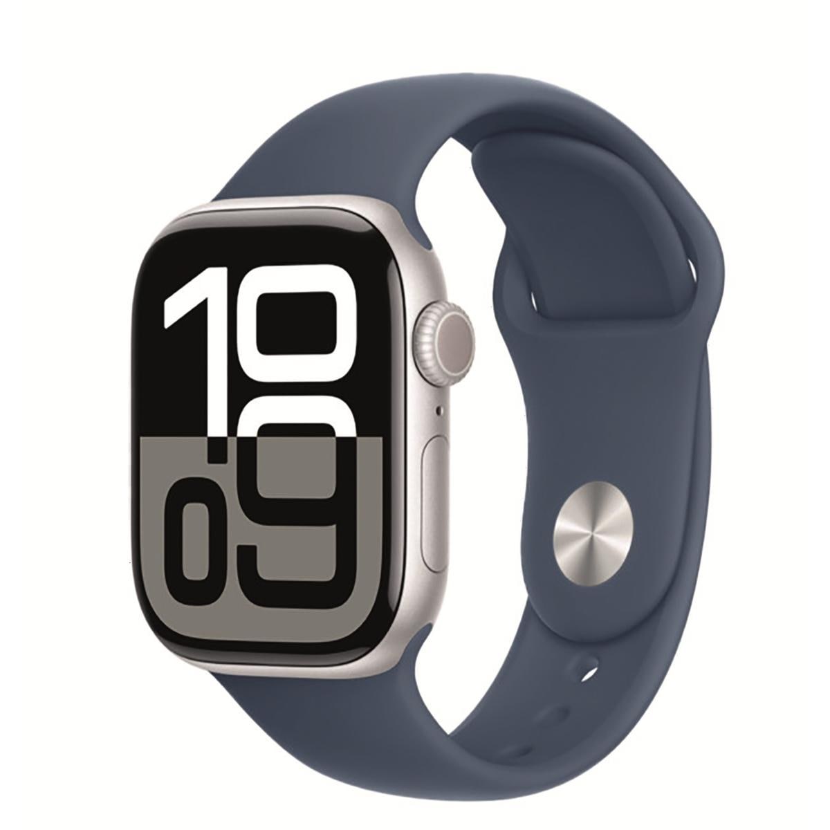 Apple Watch - Series 10 - Cellul - Argent - 42 mm - Denim - S/M