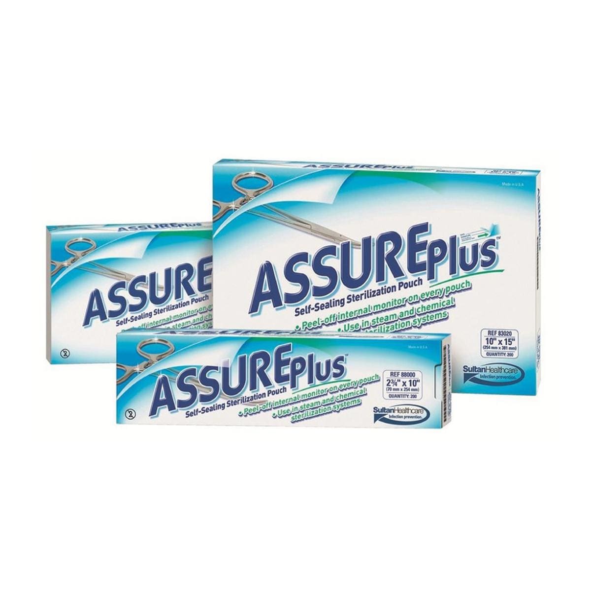 Sachets de strilisation Assure Plus SULTAN - 133x191 mm - Bote de 200